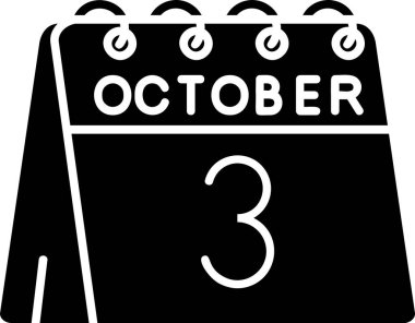 Ekim ayı takvim simgesi ana hat biçiminde