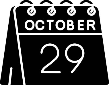 Takvimi olan takvim 26 Ekim siyah arkaplan.