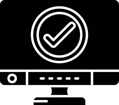 Bilgisayar ekranının vektör illüstrasyon simgesi