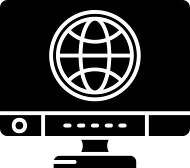 Tarayıcı küresel internet simgesi Solid biçiminde