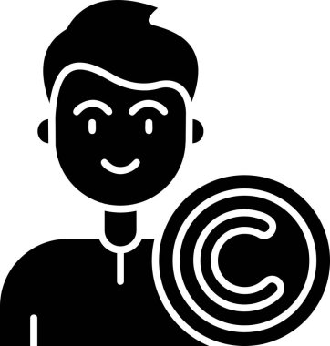 C harfinin işareti olan bir adam.