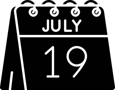 takvim glyph vektör simgesi tasarımı