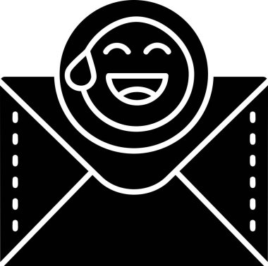 Mutlu gülümseme simgesi, beyaz arkaplanda izole edilmiş vektör çizimi