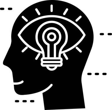 Beyin fikri baş simgesi ana hat biçiminde