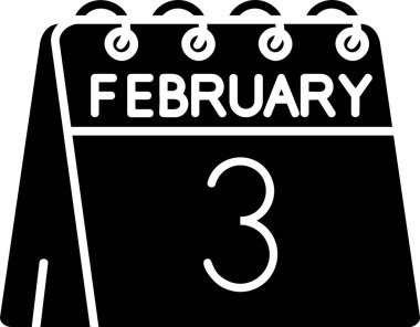 Şubat Glyph vektörü Simge Tasarımı