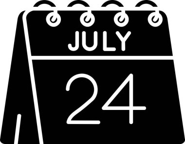 Takvim Glyph Vektör Simgesi Tasarımı