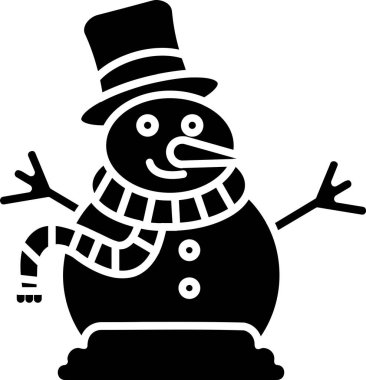 Kardan adam ikonu. Web için kardan adam vektör simgelerinin basit çizimi