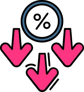 ok aşağı indirim simgesi