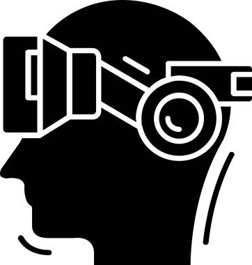 vr sanal gerçeklik simgesi ana hat biçiminde