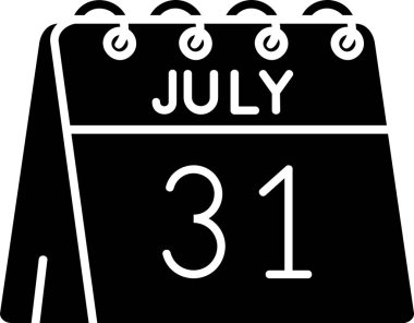 Takvim Temmuz Glyph simgesi