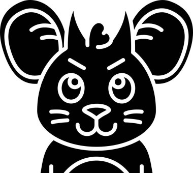 şirin çizgi film faresi, illüstrasyon, beyaz arkaplan üzerindeki vektör.