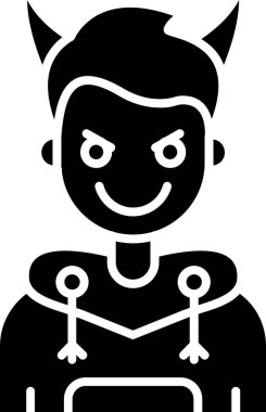 Cadılar bayramı şeytan simgesi katı tasarım