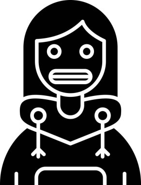 Maskeli kadın. vektör illüstrasyonu