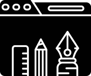 Kalem. Web simgesi basit illüstrasyon