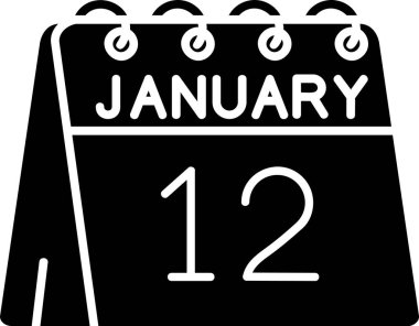 takvim glyph vektör simgesi tasarımı