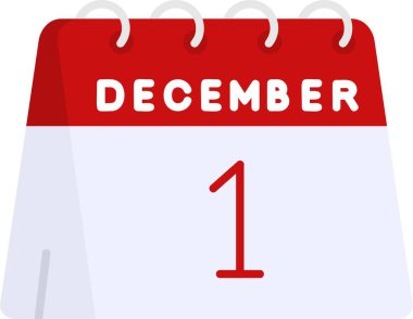 5 Aralık - takvim ve kurdeleli düz renk ikonu tasarımı. vektör illüstrasyonu