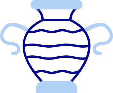 Eski bir Yunan sürahisinin karikatür resmi. İzole görüntü. Çocuklar ve yetişkinler için vektör illüstrasyonu.