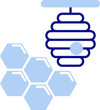 Mavi ve sarı bir ikonun vektör illüstrasyonu