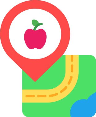 elma ikonu vektör illüstrasyonu