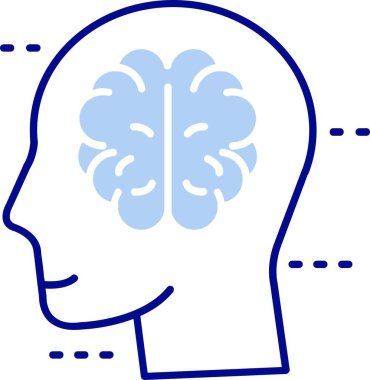 Beyin zihin ikonu. Web tasarımı için beyin düşünme vektör simgesi