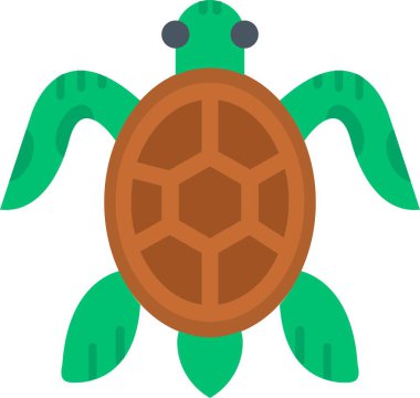 Kaplumbağa simgesi, basit vektör çizimi