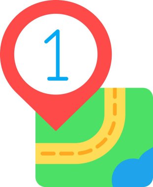 Haritanın konumu simgesi düz biçimli