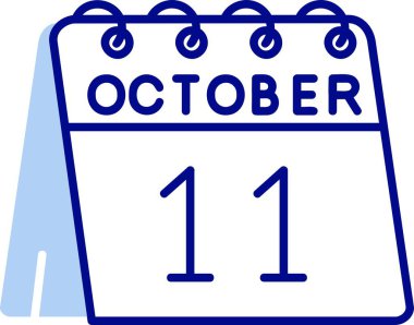 Ekim ayının tarihi olan bir takvimin çizimi.