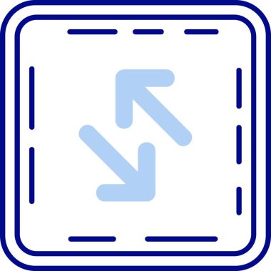 Ok sol vektör simgesi bir çerçeve içinde