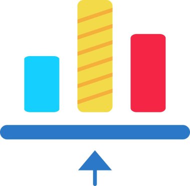 İş grafiği düz vektör simgesi