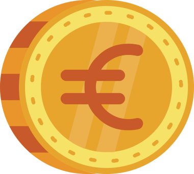 Euro sembollü euro sikkeleri. vektör simgesi
