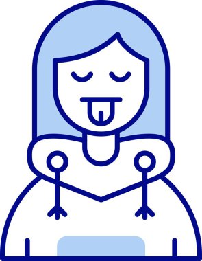 Dil ifadeli kadın avatarı