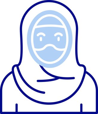 Maskeli bir kadının vektör çizimi