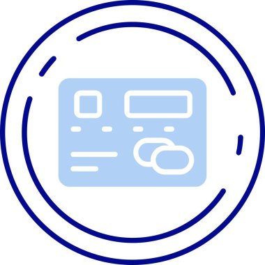 Mavi ve beyaz bir ikonun vektör illüstrasyonu