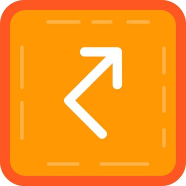 ana hatlar biçiminde sol yön simgesi