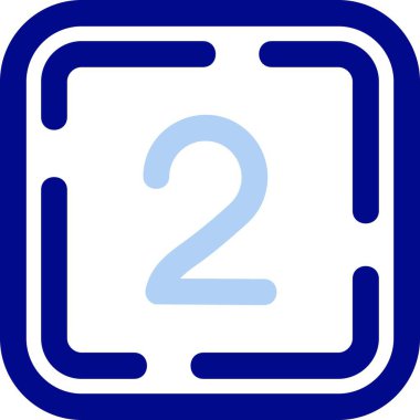 2 ve ikinci ikon, basit vektör illüstrasyonu