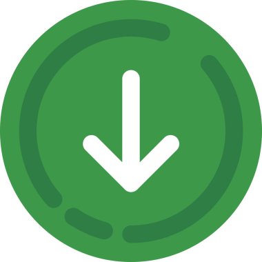 Rozet biçiminde ok aşağı ok simgesi