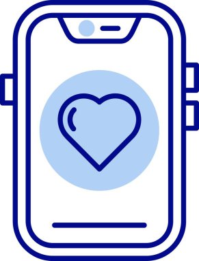 Ekranda kalbi olan akıllı telefon.