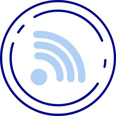 Kablosuz ağ simgesi. Web için kablosuz vektör simgelerinin basit çizimi