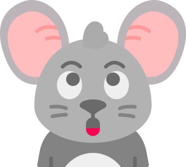 Büyük bir sürpriz ifadesiyle bir çizgi roman faresi.