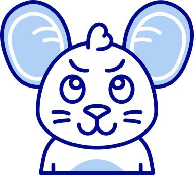 kızgın tavşan simgesi renk ana hatları vektörü