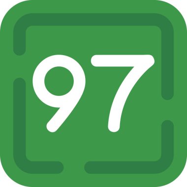 Beyaz arkaplanda 7 numaralı simge tasarımı. Vektör illüstrasyonu, 7 numaralı işaret numarası simgesi