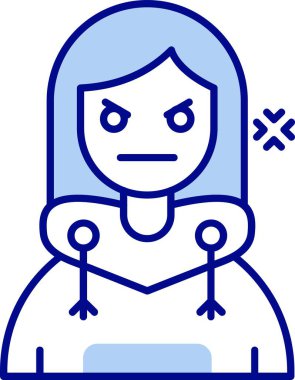 Kız ağlama ikonu. Beyaz arkaplanda izole edilmiş web tasarımı için kadın ağlama vektör simgesi