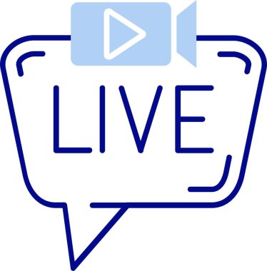 canlı yayın simgesi, ana hatlı vektör çizimi