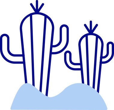 Kaktüs Simgesi, vektör illüstrasyonu