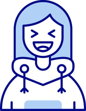 Gülümseyen ve maske takan bir kadın.