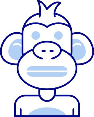 Maymun. Web simgesi basit illüstrasyon