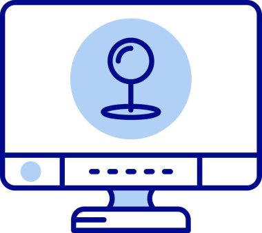 Mikrofonlu bir bilgisayar simgesinin vektör çizimi