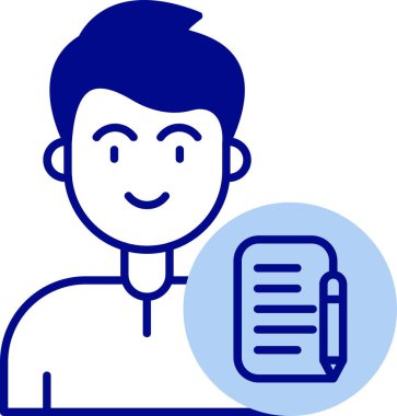 Mikrofon ikonu vektör illüstrasyonlu adam