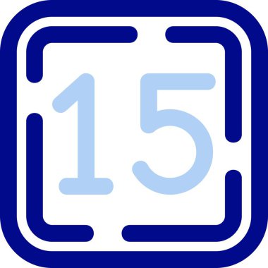 Bir numara 15 işaret simgesi, vektör çizimi beyaz arkaplanda izole edildi