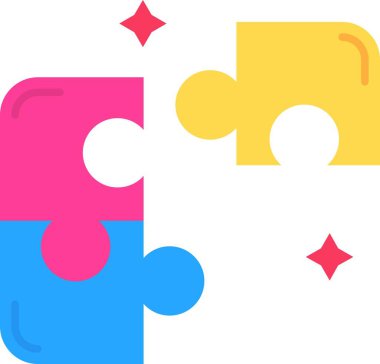 Yapboz parçaları simgesi. Düz dizayn. vektör illüstrasyonu.